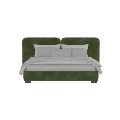 Lit double rembourré Chloé en tissu tissé doux