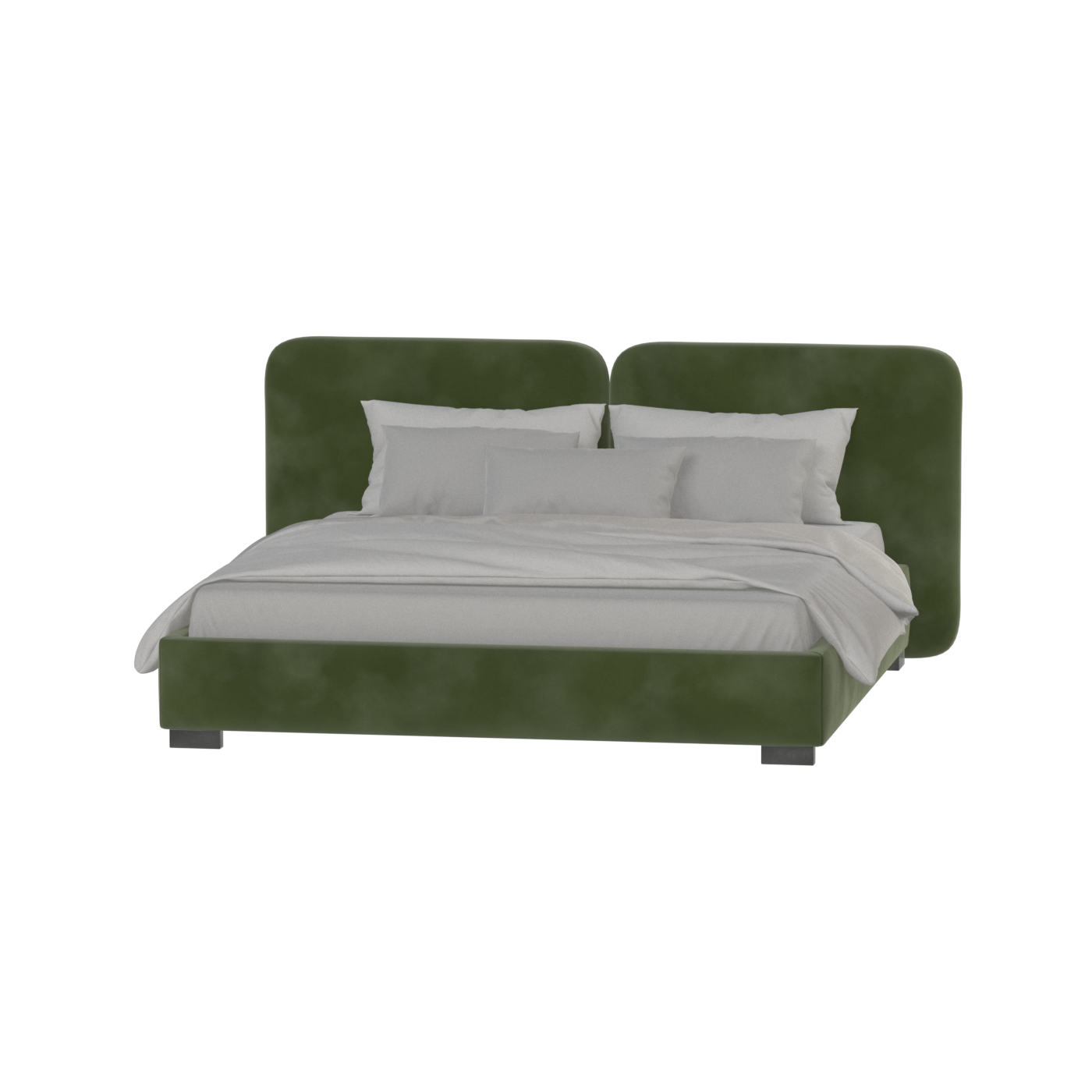 Lit double rembourré Chloé en tissu tissé doux