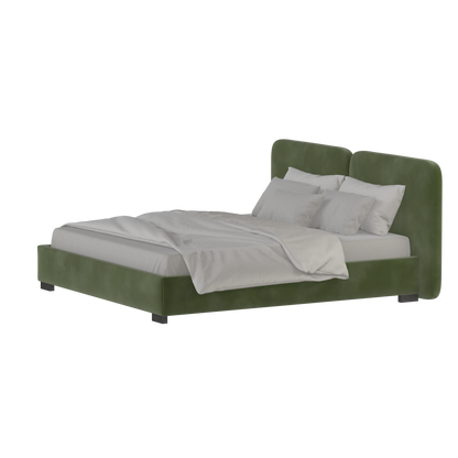 Lit double rembourré Chloé en tissu tissé doux