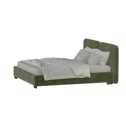 Lit double rembourré Chloé en tissu tissé doux