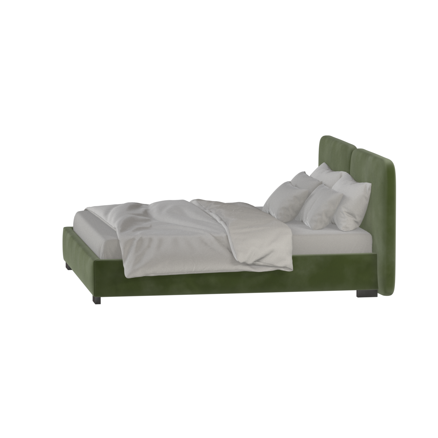 Lit double rembourré Chloé en tissu tissé doux