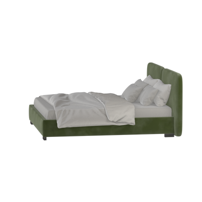 Lit double rembourré Chloé en tissu tissé doux