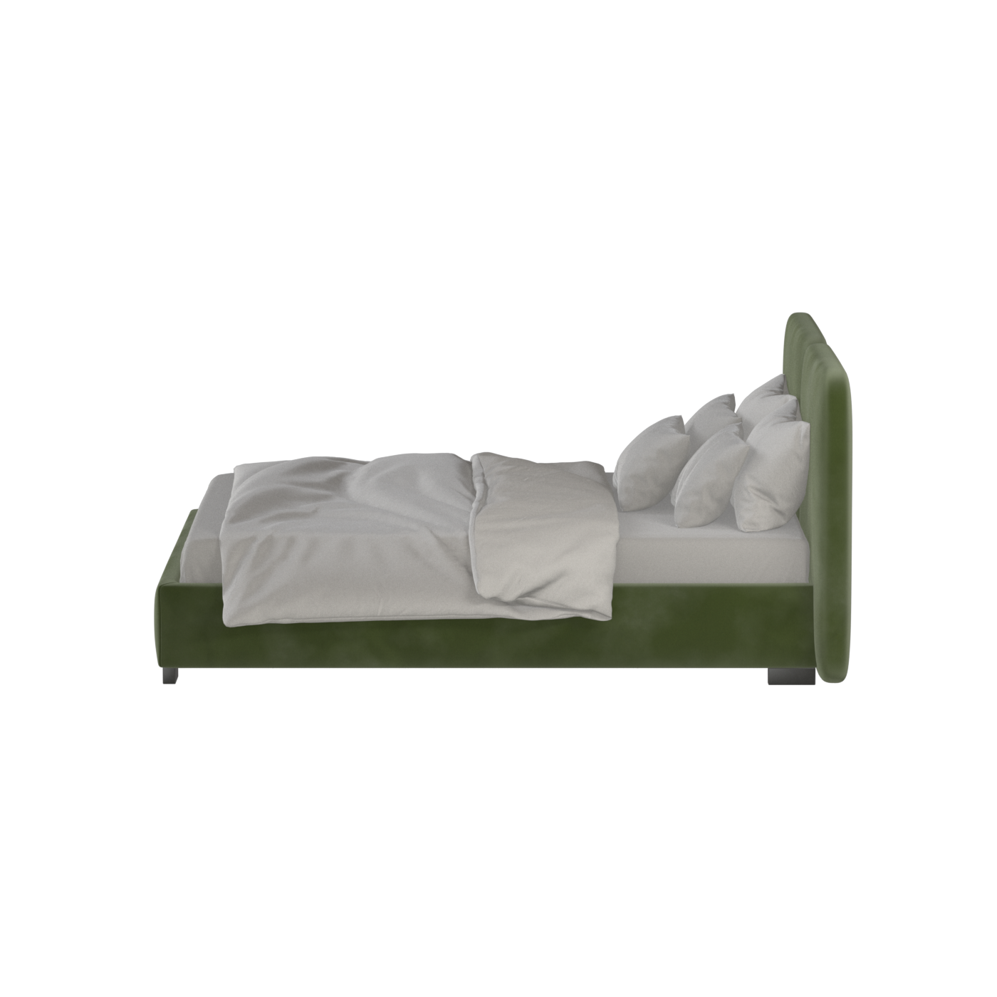 Lit double rembourré Chloé en tissu tissé doux