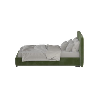 Lit double rembourré Chloé en tissu tissé doux