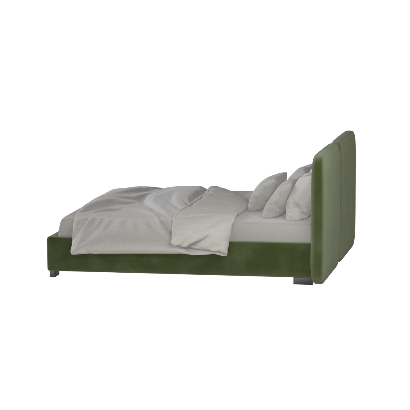 Lit double rembourré Chloé en tissu tissé doux