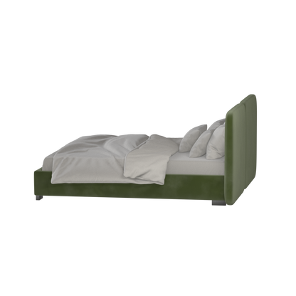 Lit double rembourré Chloé en tissu tissé doux