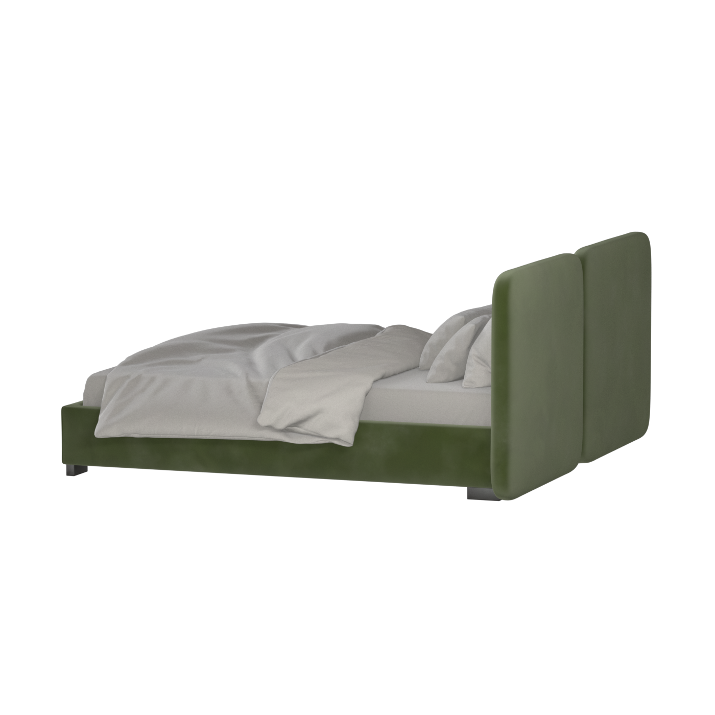 Lit double rembourré Chloé en tissu tissé doux