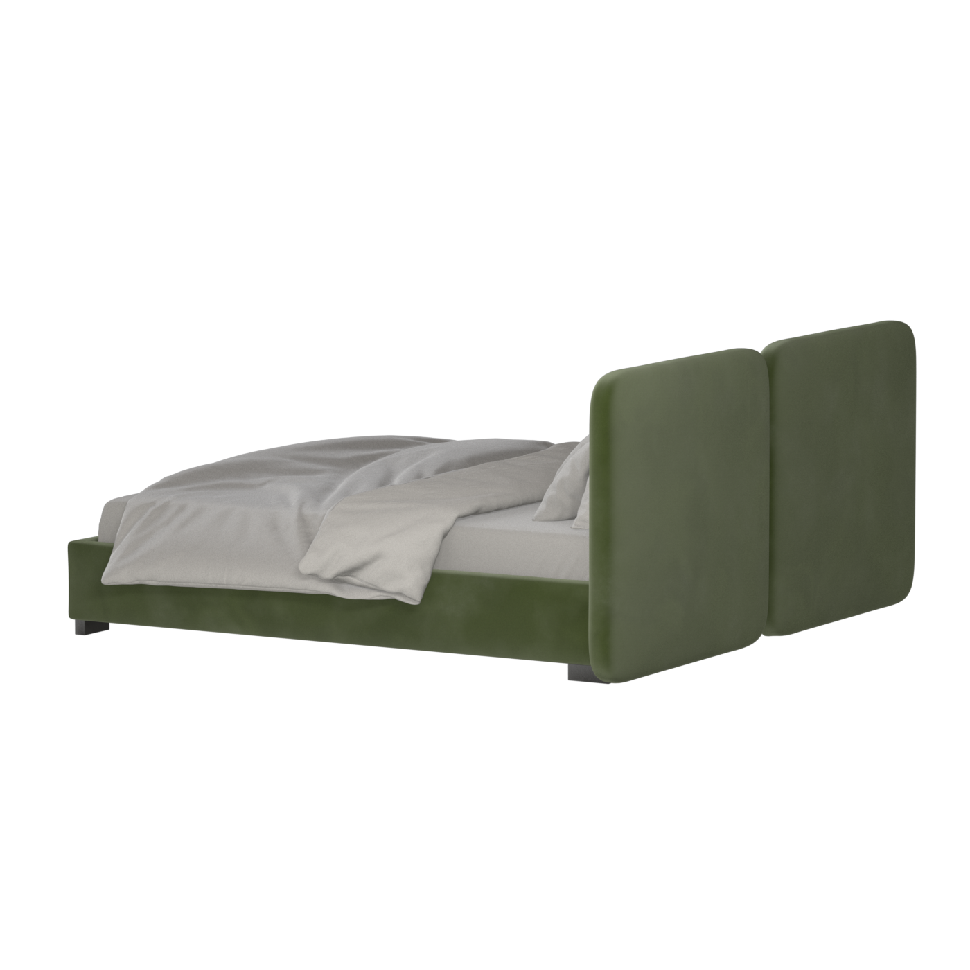 Lit double rembourré Chloé en tissu tissé doux
