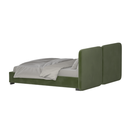 Lit double rembourré Chloé en tissu tissé doux