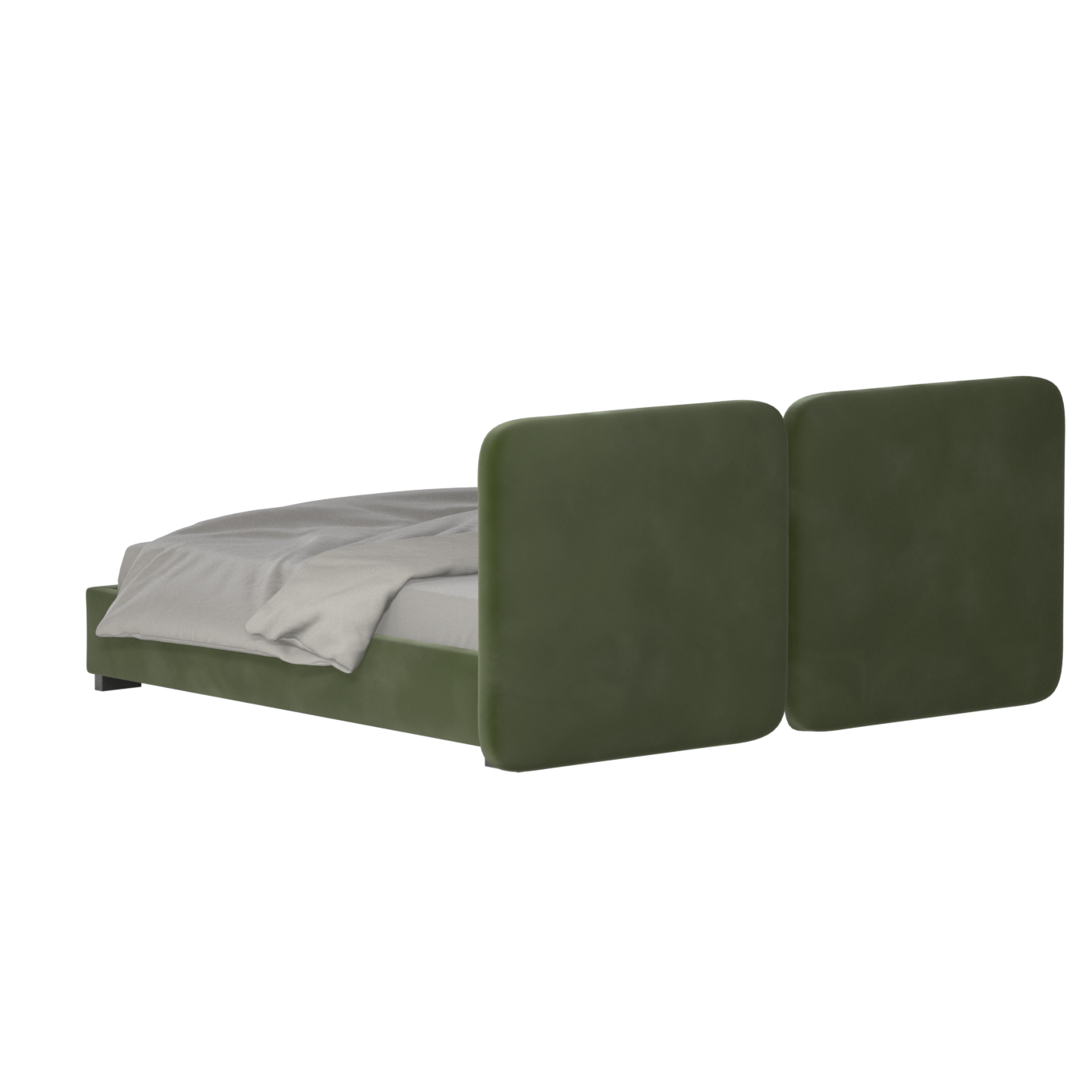 Lit double rembourré Chloé en tissu tissé doux