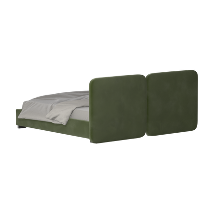 Lit double rembourré Chloé en tissu tissé doux