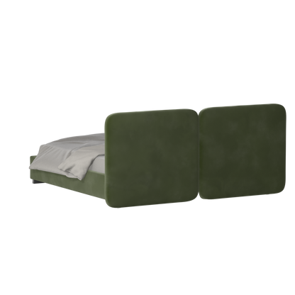 Lit double rembourré Chloé en tissu tissé doux