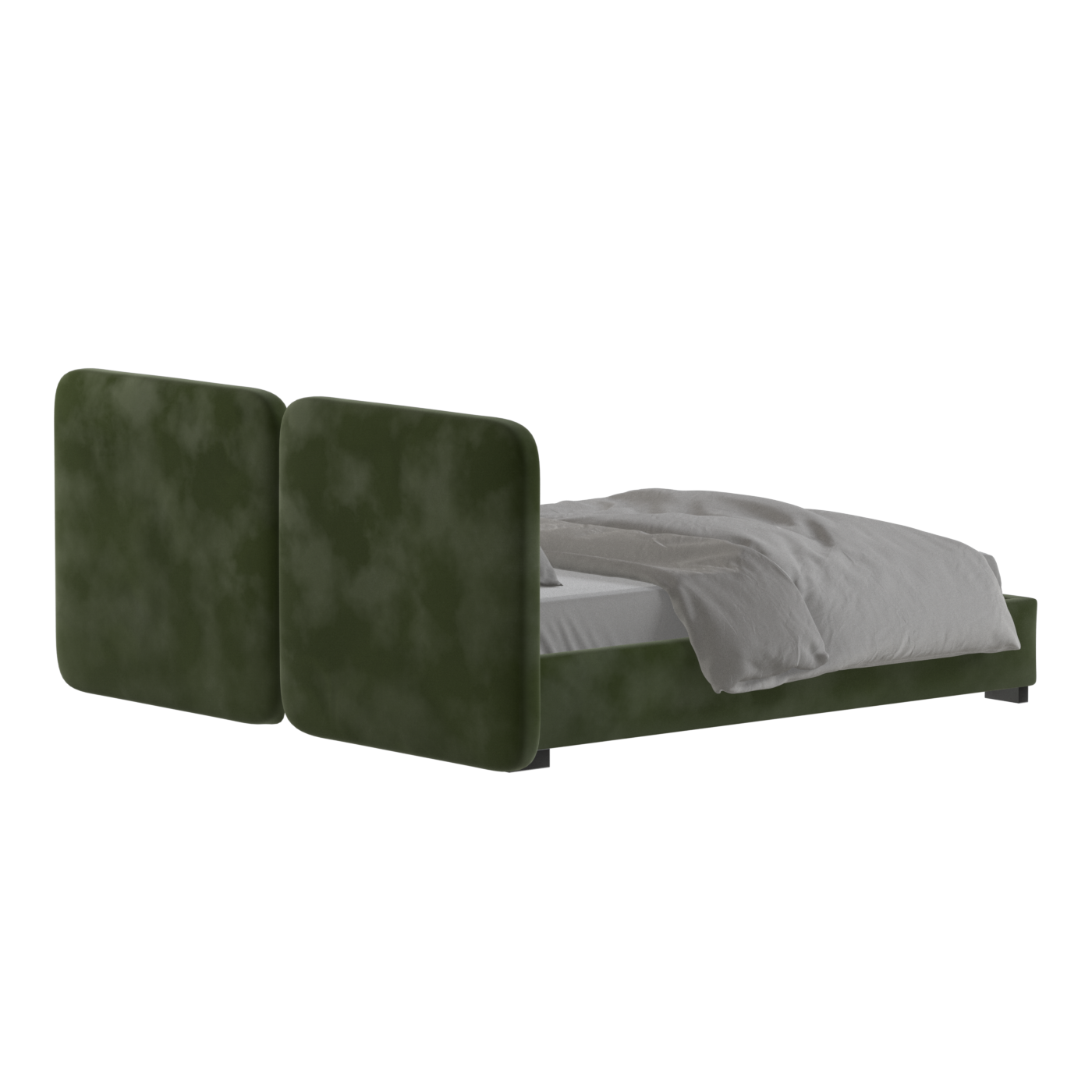 Lit double rembourré Chloé en tissu tissé doux