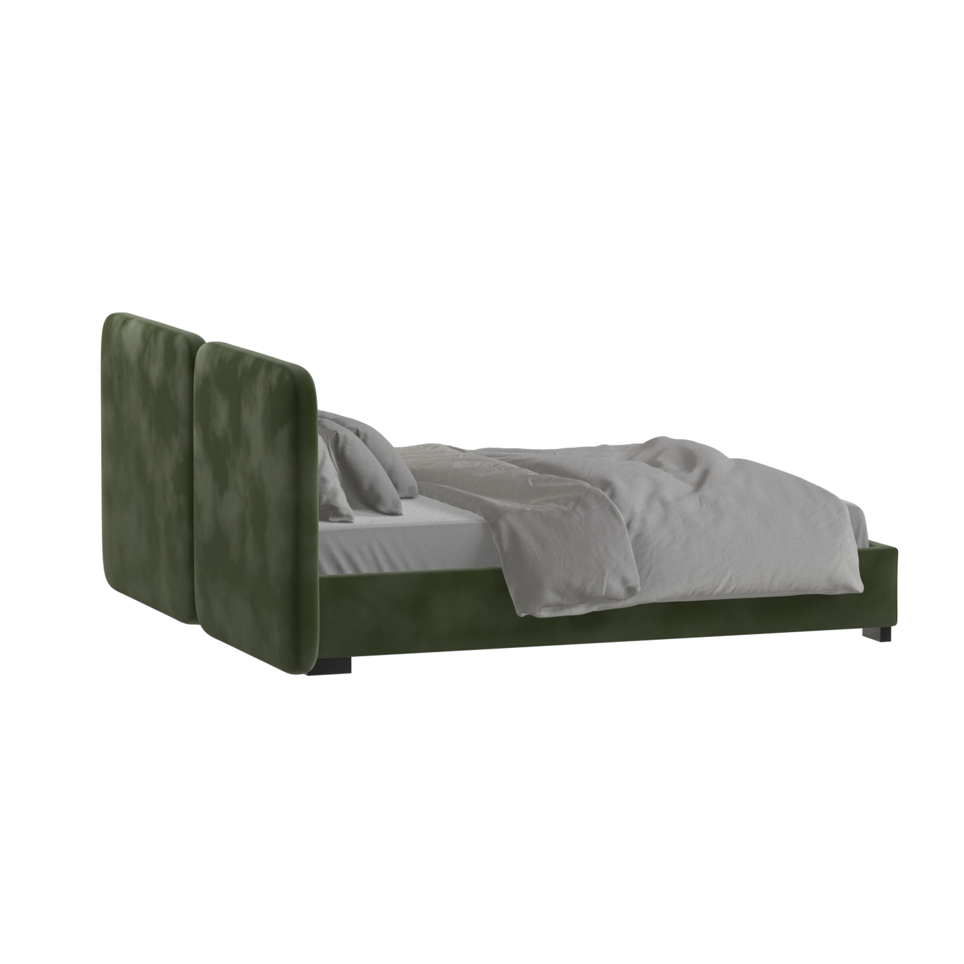 Lit double rembourré Chloé en tissu tissé doux