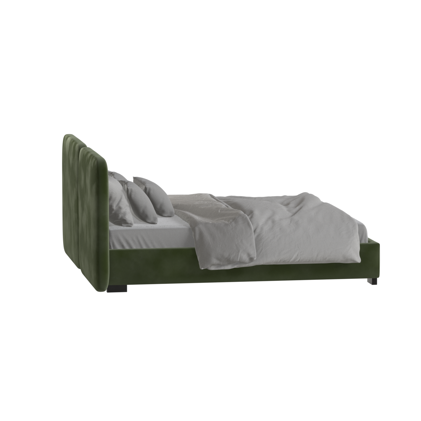 Lit double rembourré Chloé en tissu tissé doux