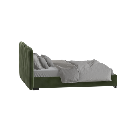Lit double rembourré Chloé en tissu tissé doux