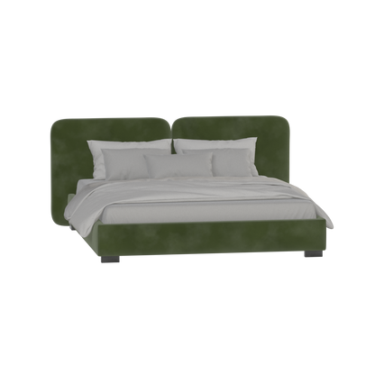 Lit double rembourré Chloé en tissu tissé doux