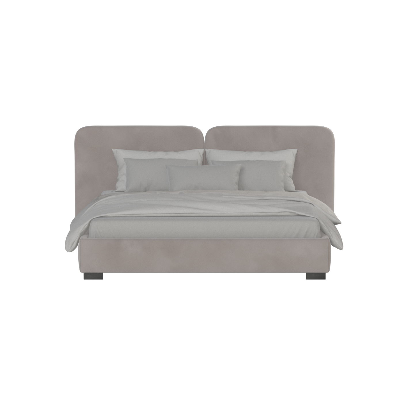 Lit double rembourré Chloé en tissu tissé doux