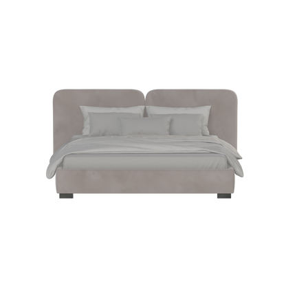 Lit double rembourré Chloé en tissu tissé doux