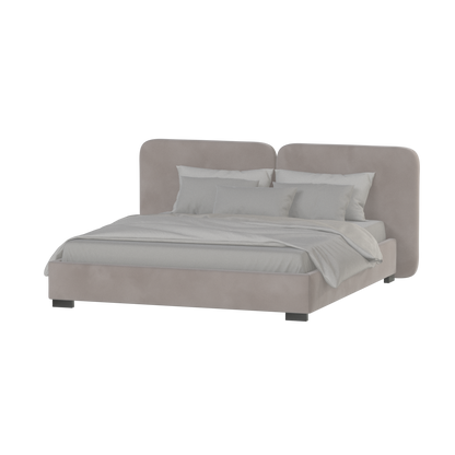 Lit double rembourré Chloé en tissu tissé doux