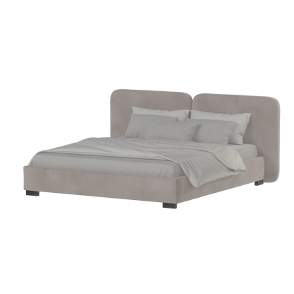 Lit double rembourré Chloé en tissu tissé doux