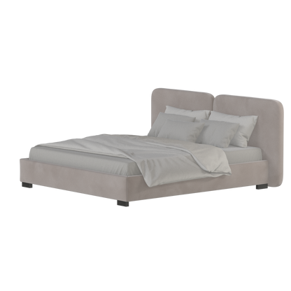 Lit double rembourré Chloé en tissu tissé doux