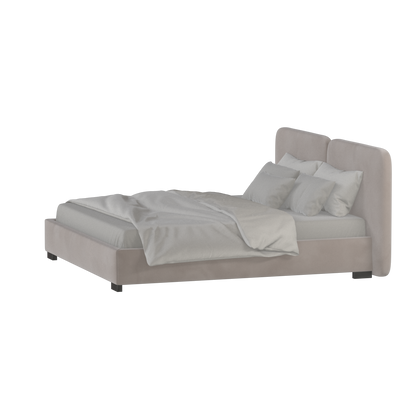 Lit double rembourré Chloé en tissu tissé doux