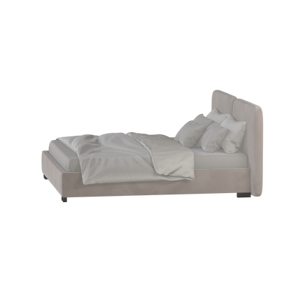 Lit double rembourré Chloé en tissu tissé doux