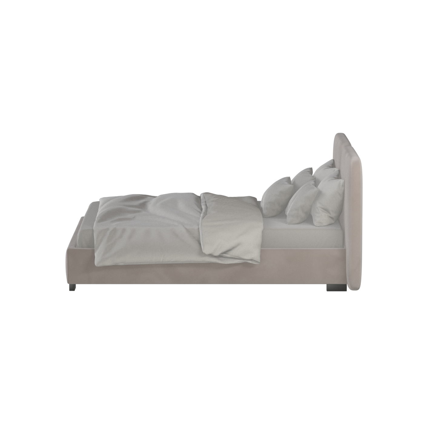 Lit double rembourré Chloé en tissu tissé doux