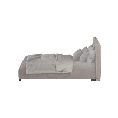 Lit double rembourré Chloé en tissu tissé doux