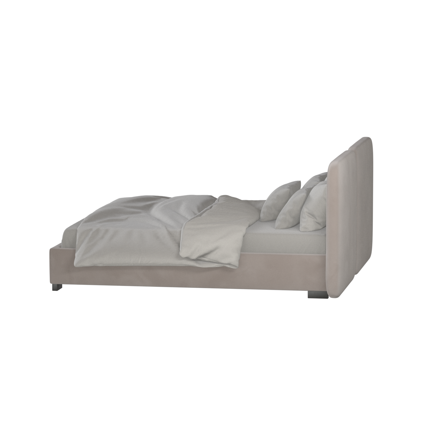 Lit double rembourré Chloé en tissu tissé doux
