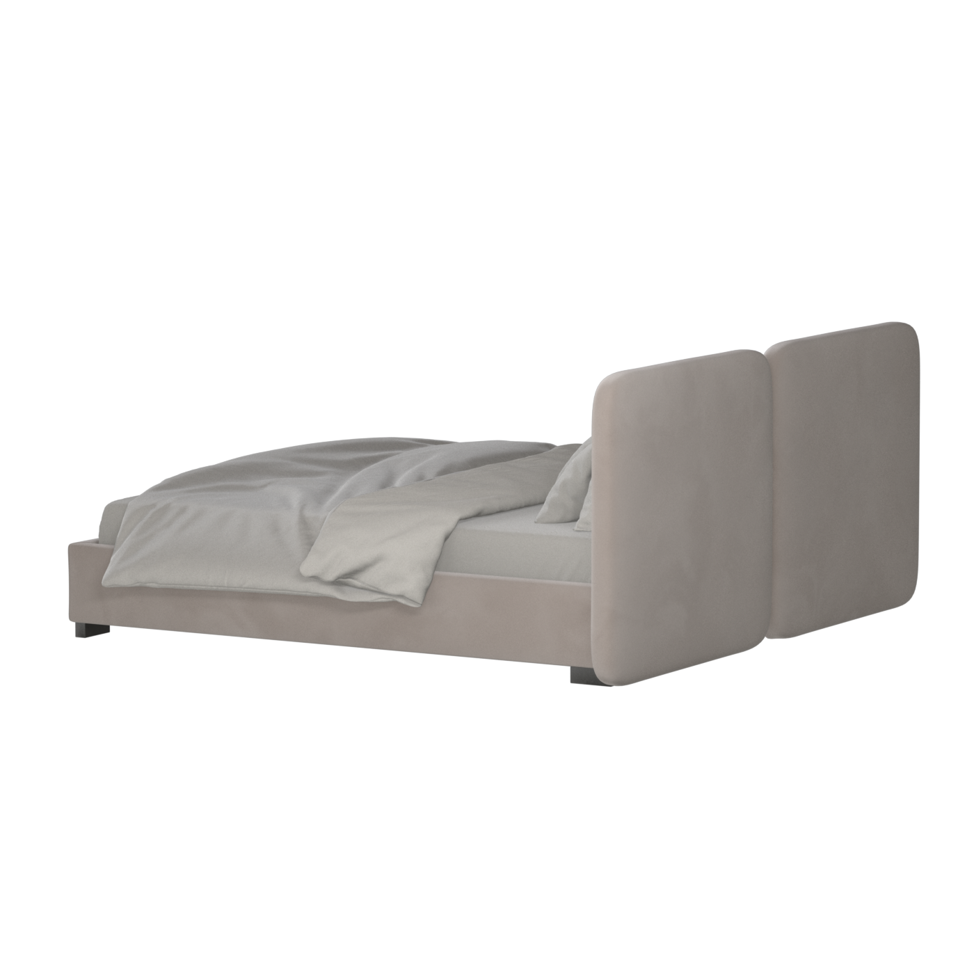 Lit double rembourré Chloé en tissu tissé doux