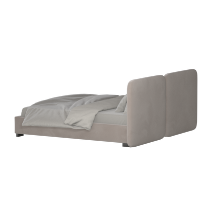 Lit double rembourré Chloé en tissu tissé doux