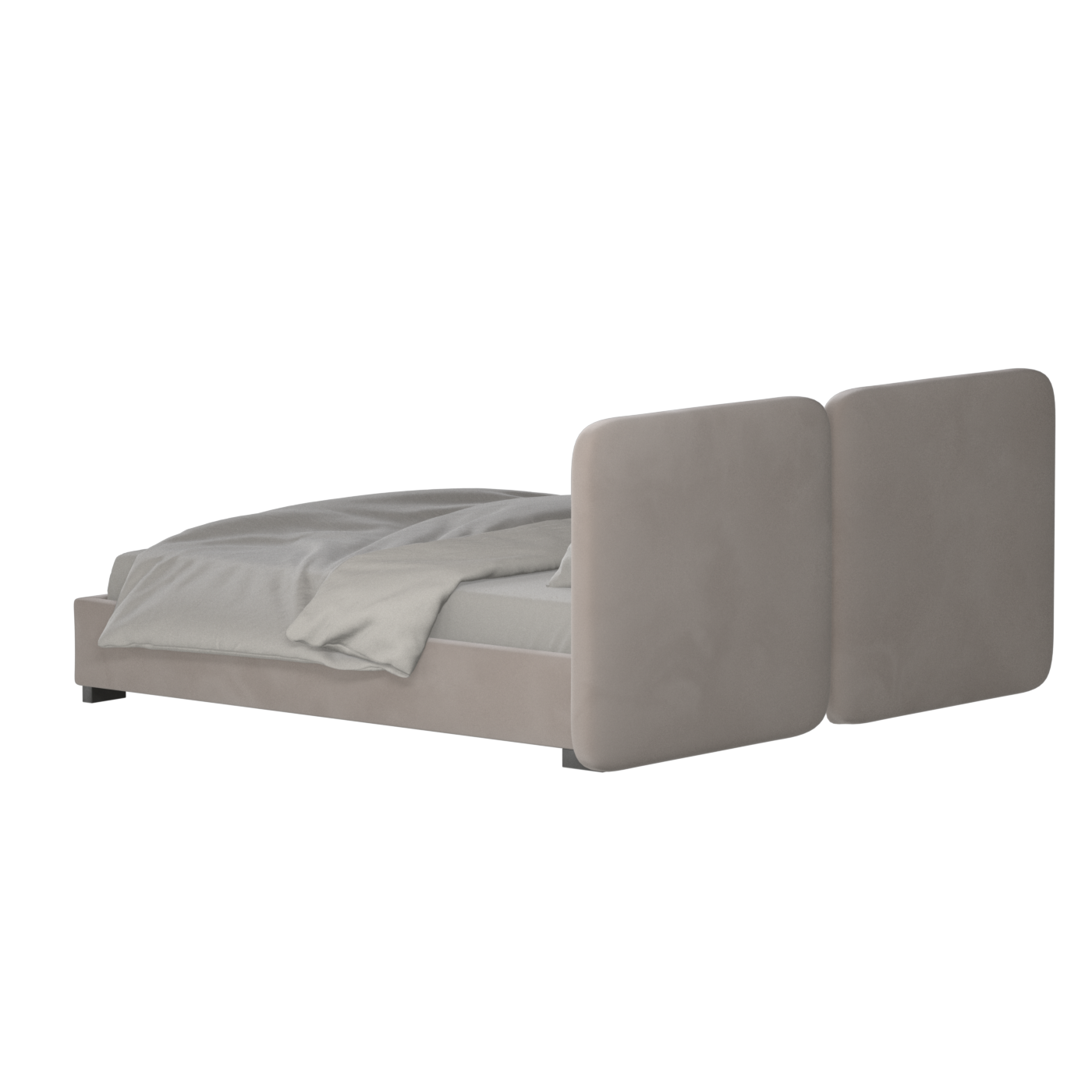 Lit double rembourré Chloé en tissu tissé doux