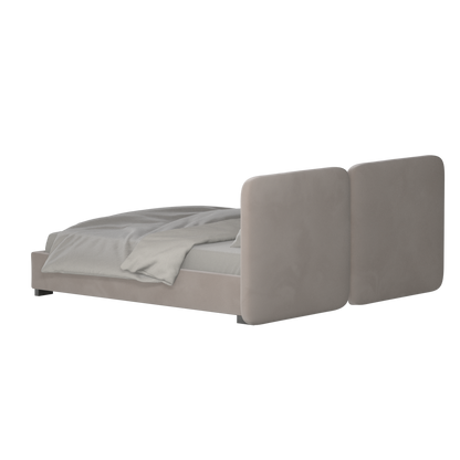 Lit double rembourré Chloé en tissu tissé doux