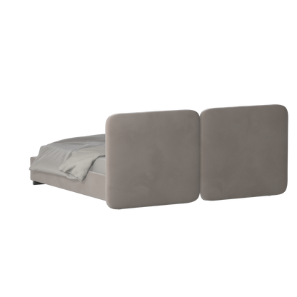 Lit double rembourré Chloé en tissu tissé doux