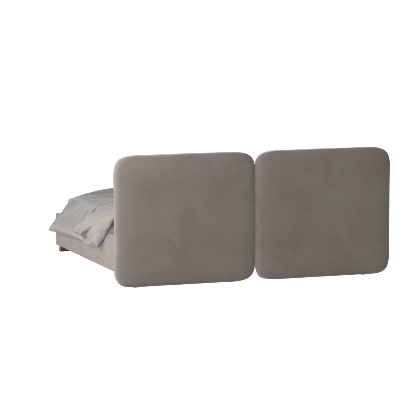 Lit double rembourré Chloé en tissu tissé doux