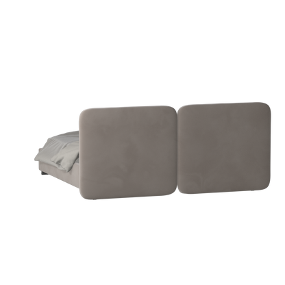 Lit double rembourré Chloé en tissu tissé doux