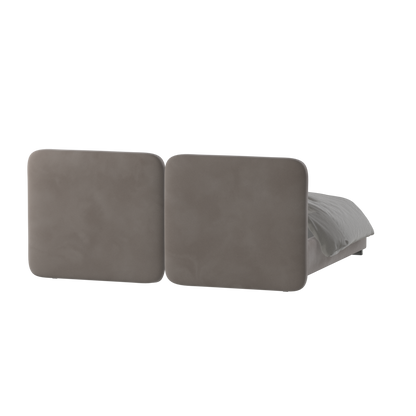Lit double rembourré Chloé en tissu tissé doux