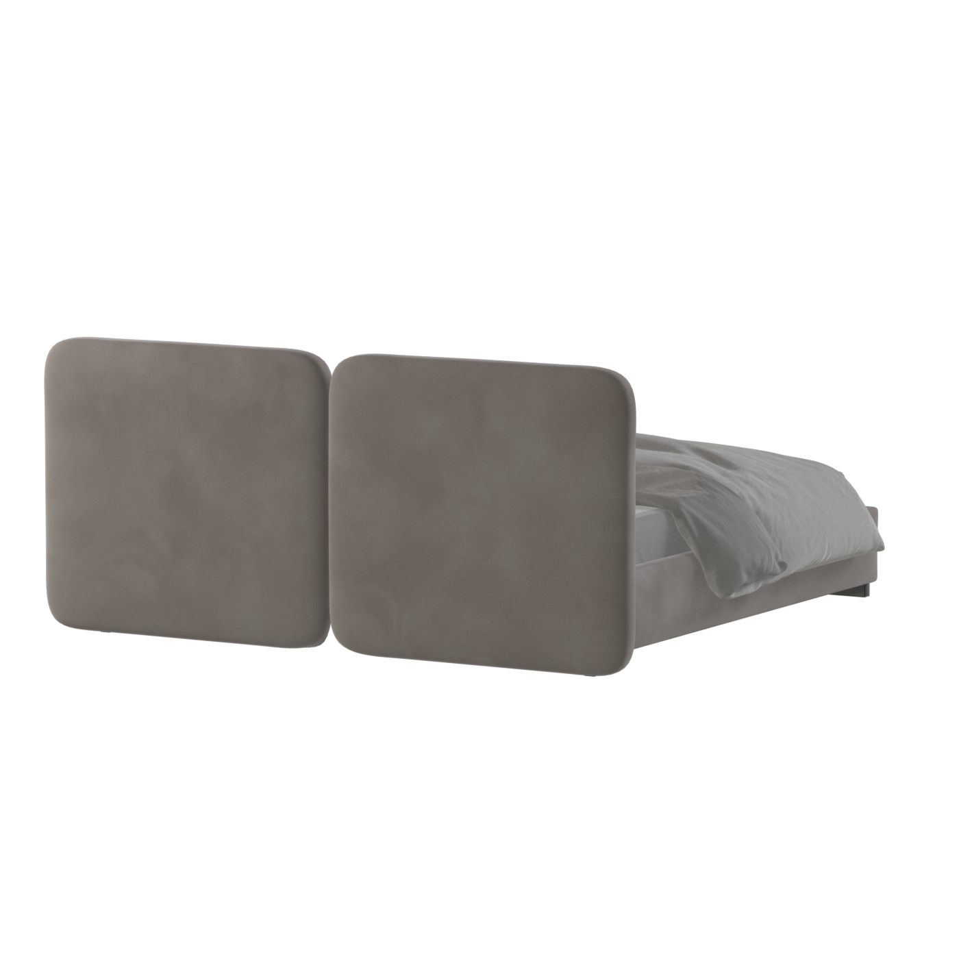 Lit double rembourré Chloé en tissu tissé doux