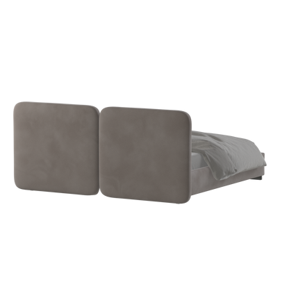 Lit double rembourré Chloé en tissu tissé doux