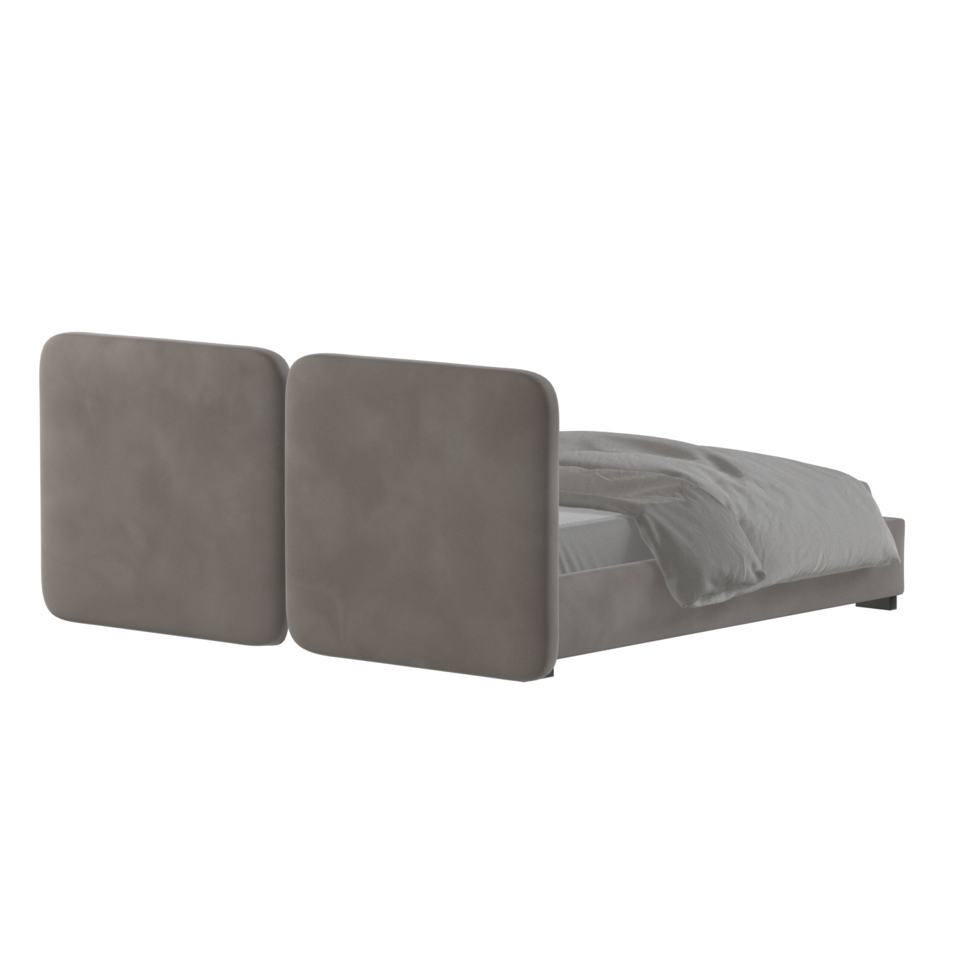 Lit double rembourré Chloé en tissu tissé doux