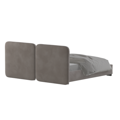 Lit double rembourré Chloé en tissu tissé doux