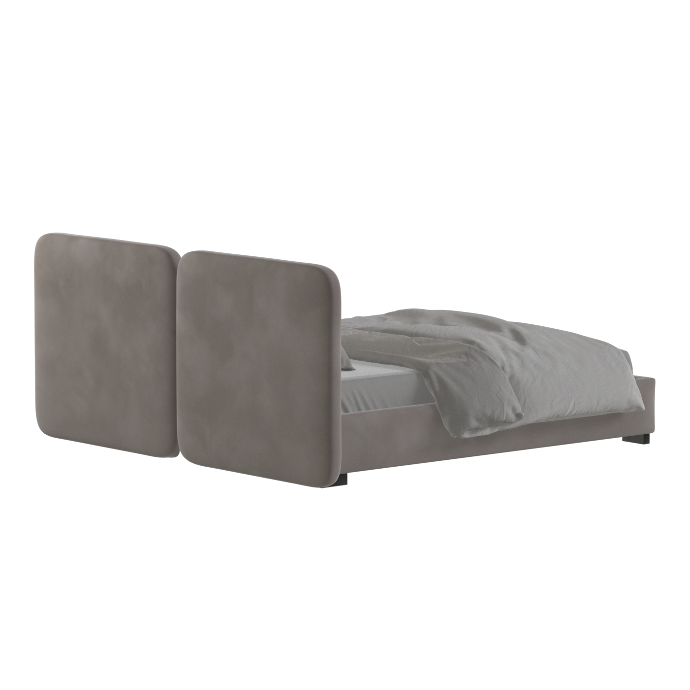 Lit double rembourré Chloé en tissu tissé doux