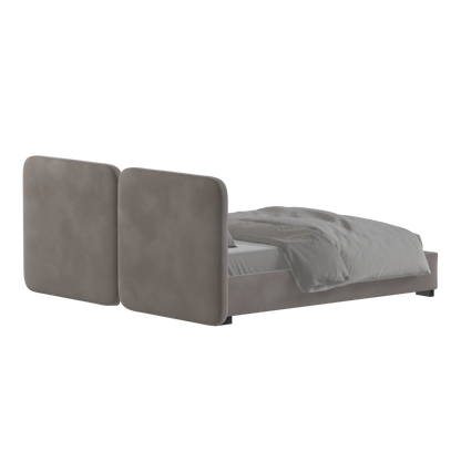 Lit double rembourré Chloé en tissu tissé doux