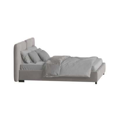 Lit double rembourré Chloé en tissu tissé doux