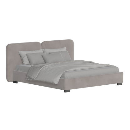 Lit double rembourré Chloé en tissu tissé doux