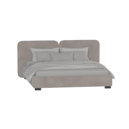 Lit double rembourré Chloé en tissu tissé doux