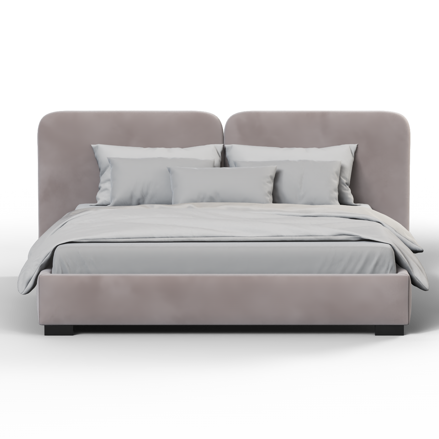 Lit double rembourré Chloé en tissu tissé doux