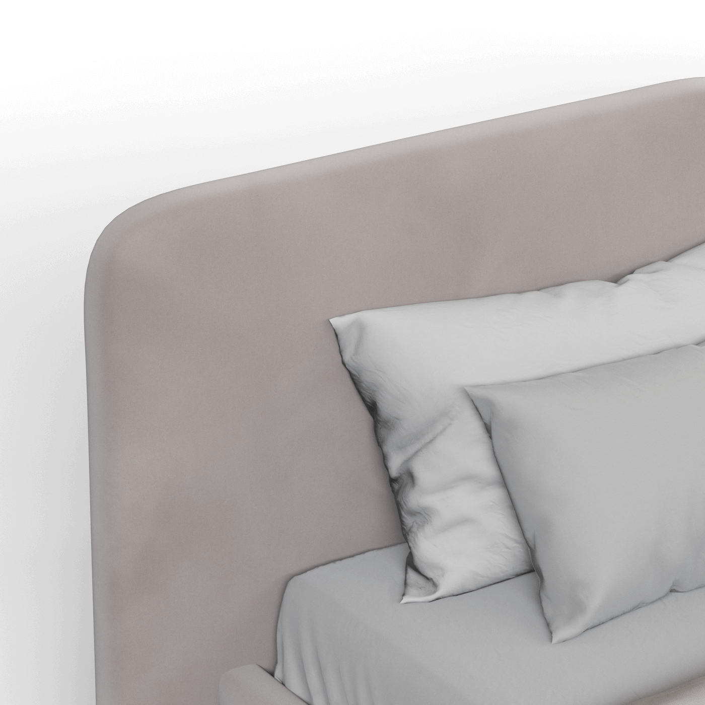 Lit double rembourré Chloé en tissu tissé doux
